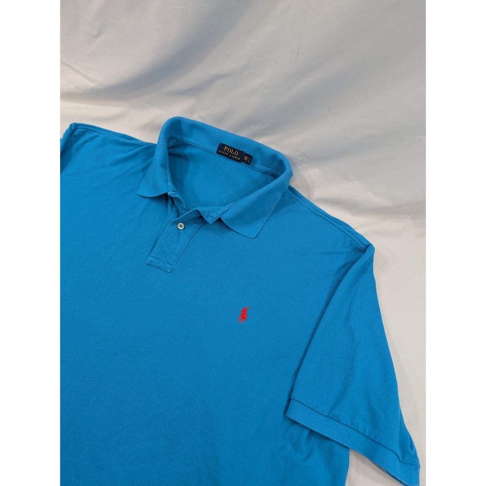 Polo Ralph Lauren Polo Shirt Mens‎ 3XLT Light Blue Big Tall Pony Logo Cotton